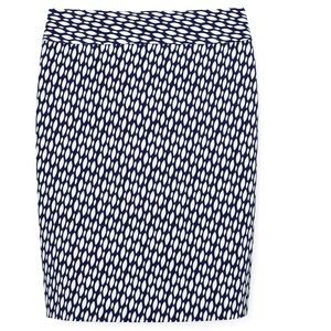 Banana Republic Navy and White Geometric Print Sloan Skirt Size 2